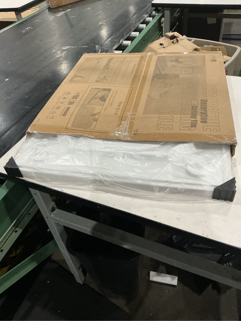 Condition photo showing Good Condition for art3d drop ceiling tiles 24x24 in white (12-pack, 48 sq.ft), wainscoting panels glue up 2x2 12pcs 24"x24" classical white