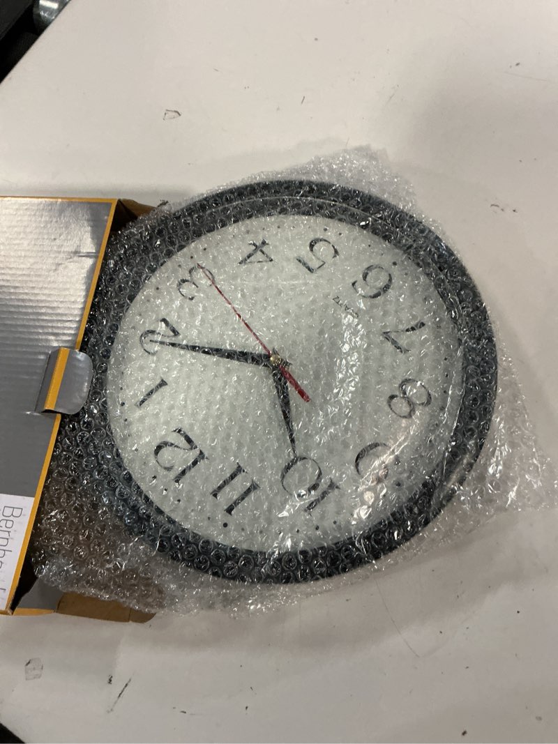 Condition photo showing New/Like New for Bernhard Products Black Wall Clock Silent Non Ticking 10 Inch Quality Quartz Battery Operated Round Easy to Read Home/Office/Kitchen/Classroom/School Clock Sweep Movement