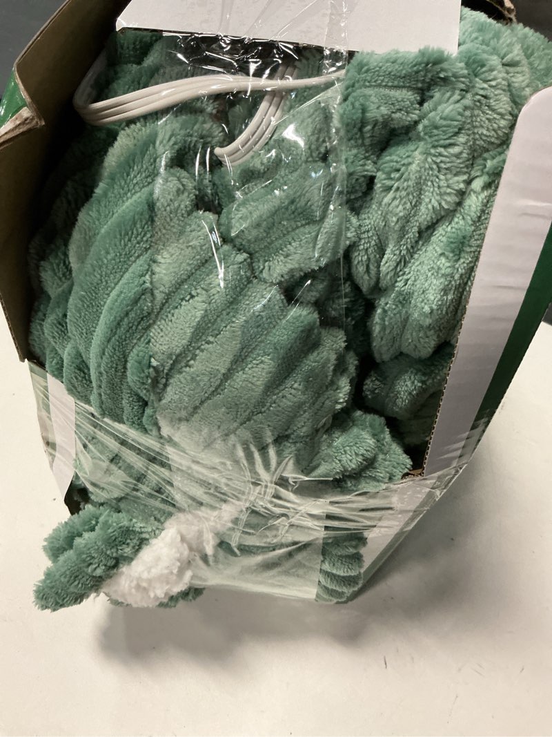 Condition photo showing As Is for Heated Blanket Full Size Heating Blanket 72''x84'' - Ultra Soft Sherpa Fleece Electric Blanket Full Size, Machine Washable, ETL & FCC Certified, Cozy Warm Gifts for Winter (Green) Green Full 72''x84''
