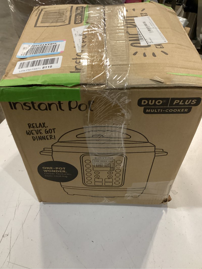 Condition photo showing New/Like New for Instant Pot Duo Plus 9-in-1 Multicooker, Pressure Cooker, Slow Cook, Rice Maker, Steamer, Sauté, Yogurt, Warmer & Sterilizer, Includes App With Over 800 Recipes, Stainless Steel, 6 Quarts