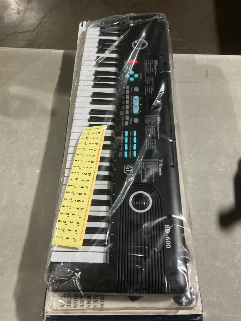 Condition photo showing Good Condition for 61 keys keyboard piano, electronic digital piano with built-in speaker microphone, portable keyboard gift teaching for beginners, electric piano for kids, birthday gift for children black
