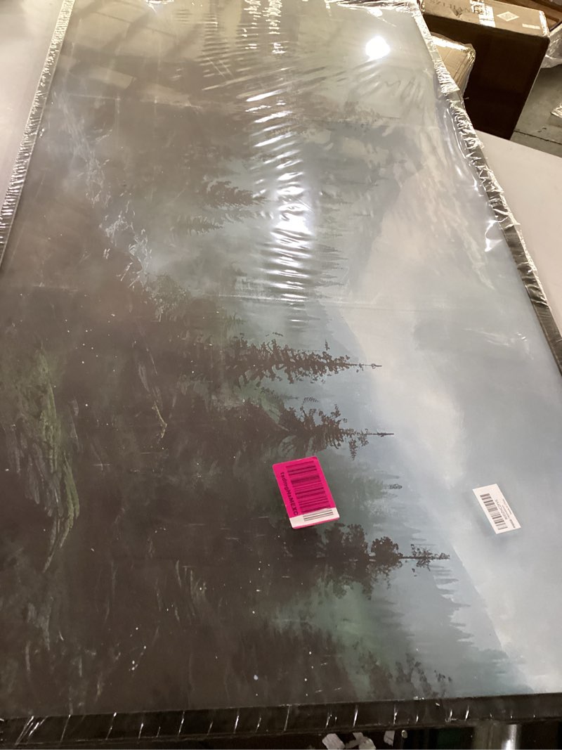 Condition photo showing As Is for Mountain Forest Large Framed Wall Art for Living Room Nature Misty Oversize Canvas Prints Big Landscape Pictures Painting Artwork Home Decor 60"x30" 60"L x 30"W Green Forest River