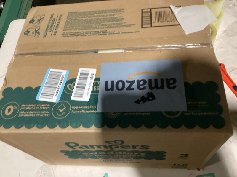 Condition photo showing Good Condition for pampers swaddlers diapers, size 3 (13-26 lbs), 168 count, absorbent, keeps baby dry and comfortable, skin safe disposable baby diaper size 3 168