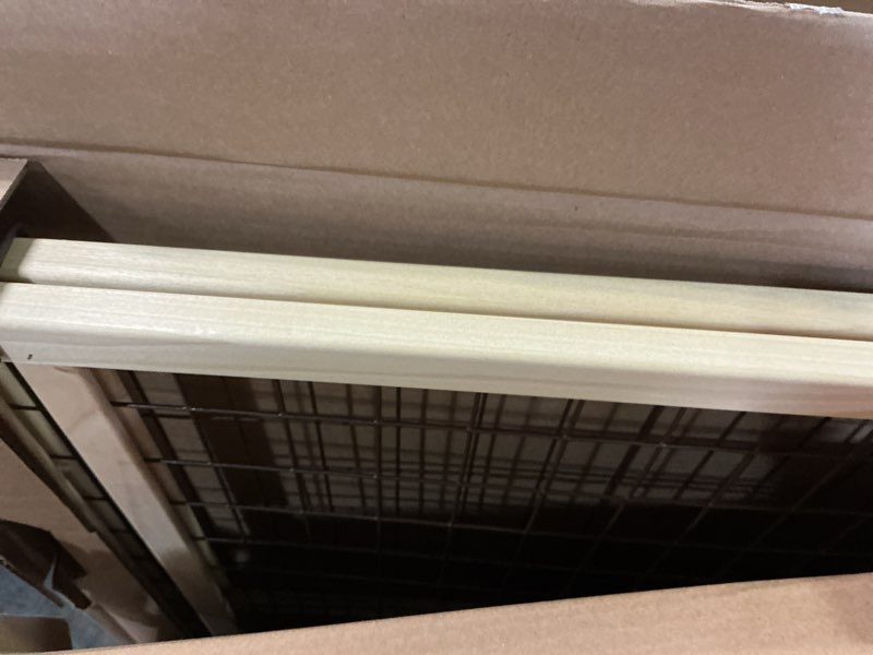Condition photo showing Good Condition for mypet north states extra tall & wide wire mesh dog gate: 29.5-48" wide, 37" tall, natural finish, made in usa 29.5"-48" wide, 37" tall