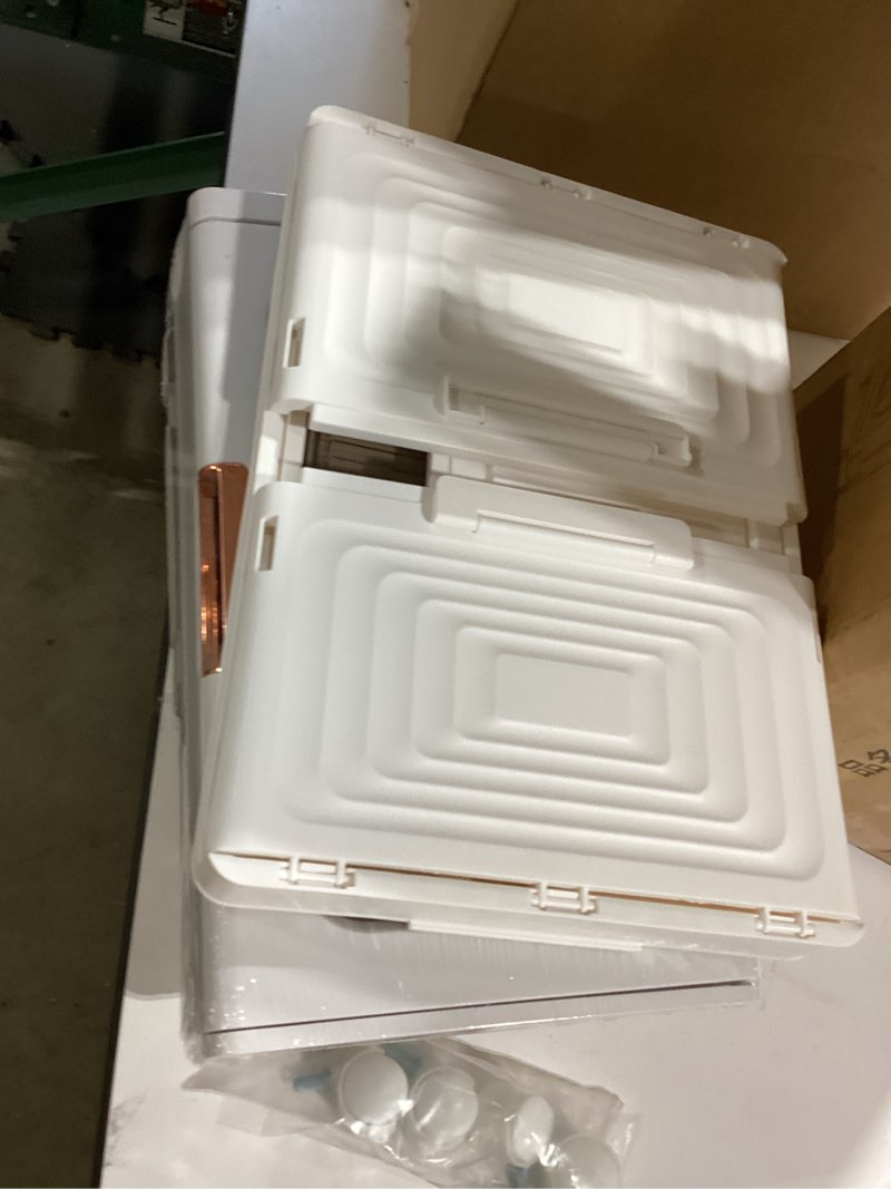 Condition photo showing Good Condition for fahkns 2-tier narrow storage cabinet with transparent doors and adjustable shelves, ideal bathroom organizer and storage cabinet for compact space, bathroom, kitchen, laundry