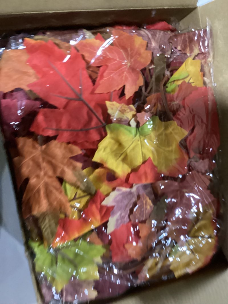 Condition photo showing Good Condition for Fall Outdoor Garland, 8 Pack 47.2 FT Hanging Fall Garland, Artificial Maple Indoor Autumn Leaves Garlands, Fall Decorations for Home Thanksgiving Decor Wedding Party Wall Fireplace Mantle Brown 8 Pcs
