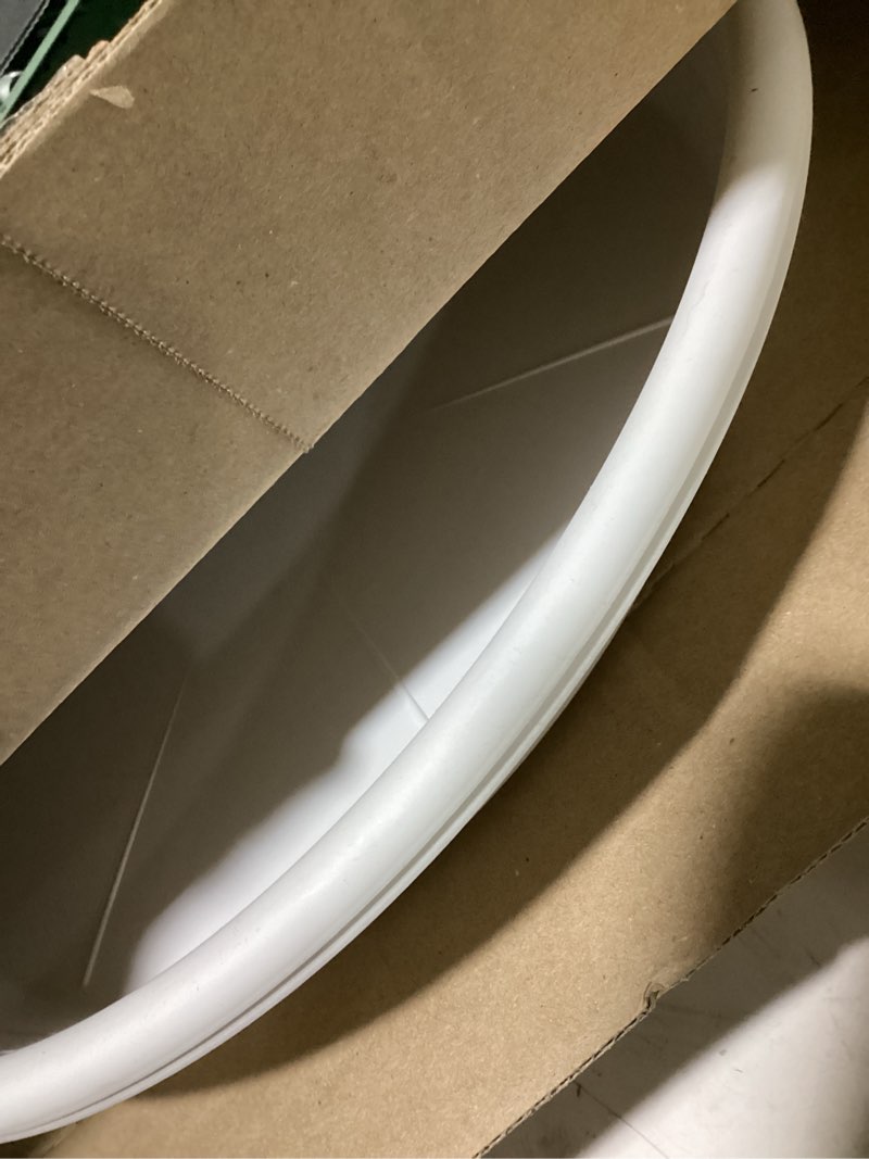 Condition photo showing As Is for vintage 10 1/2" quiche baking pan dish casserole stamped f-3-b f3b 10 inch original smooth bottom pyroceram glass (not newer stoneware version) made in usa