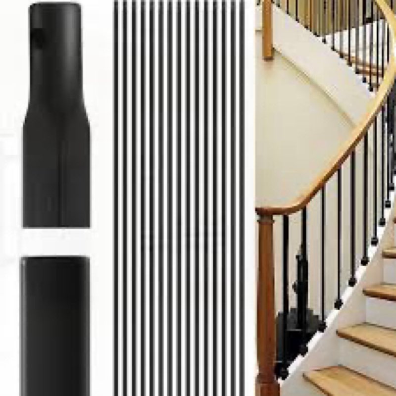 16 pcs wrought iron balusters for staircase, 1/2" x 44" hollow straight iron spindles deck balusters
