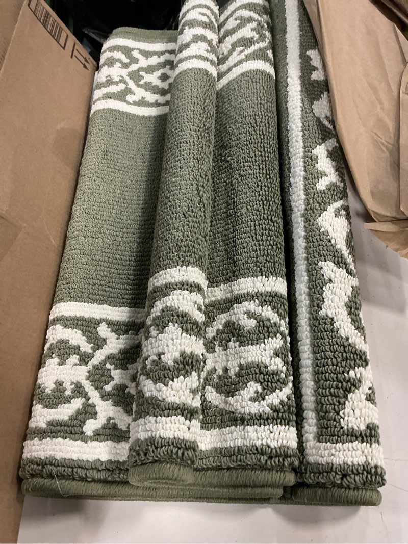 Condition photo showing Good Condition for Laura Ashley All Loop Tufted 26" x 60" Washable Skid-Resistant Runner Rug - Ivory/Sage Lorreta Two-Tone Lorreta Two-tone Ivory/Sage 2'1" x 5' (Rectangular)