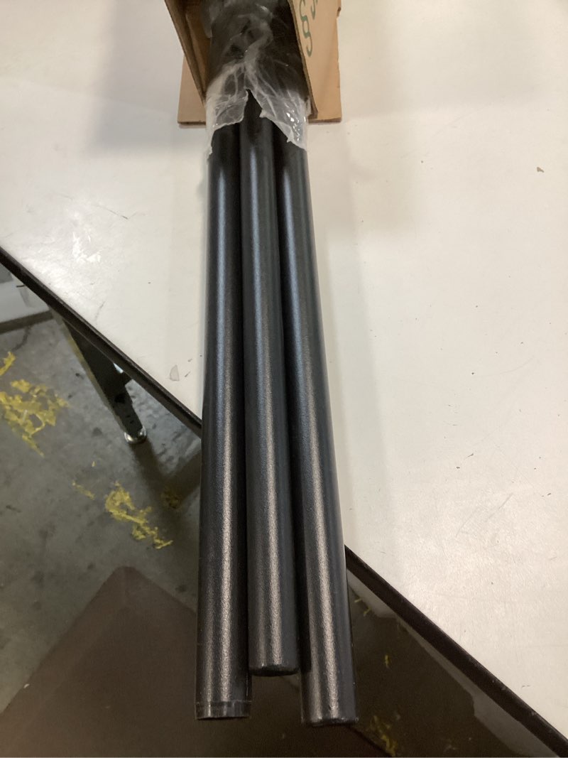 Condition photo showing As Is for 1 Inch Heavy Duty Adjustable Curtain Rods for Windows, Industrial Wrap Around Room Divider Decorative Curtain Rods Wall Mount & Ceiling Mount for Indoor & Outdoor, 72 to 144 inch, Black Black 72" to 144"