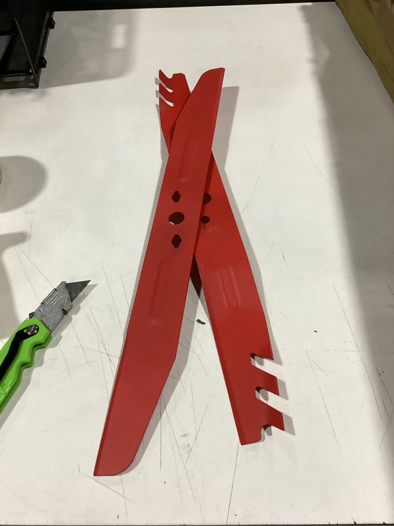Condition photo showing Good Condition for maxpro 2 packs mower mulching blade compatible with powerr+ 56v models lm2133 lm2130 lm2135sp lm2130sp lm2156sp and lm2150sp replaces ab2101d (lm2133)