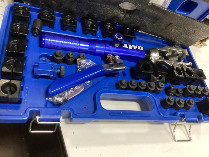 Condition photo showing Good Condition for Orion Motor Tech Hydraulic Flaring Tool Kit, Universal Brake Flaring Tool Set with Tubing Cutter, 45° Single& Double Flaring Tool Kit with Deburring Tool, Brake Line Flaring Tool for ISO Bubble Flare