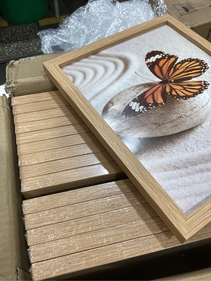 Condition photo showing Good Condition for memory island 8x10 photo frames for wall and tabletop display, 8 by 10  picture frames with hd plexiglass, set of 15 8x10\" brown