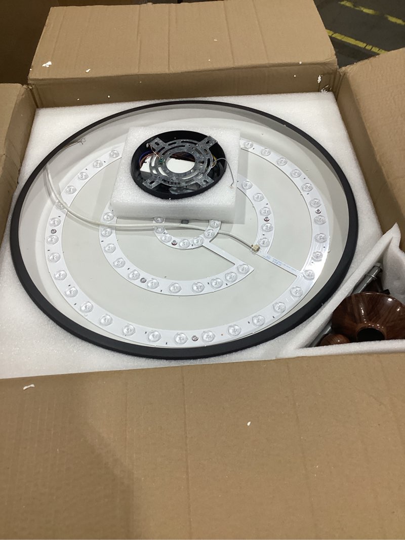 Condition photo showing New/Like New for Aleslsop Modern Dimmable Round Black LED Flush Mount Ceiling Light Fixture,Lighting Fixture Ceiling Lamp for Bedroom Hallway Kitchen,19.7in