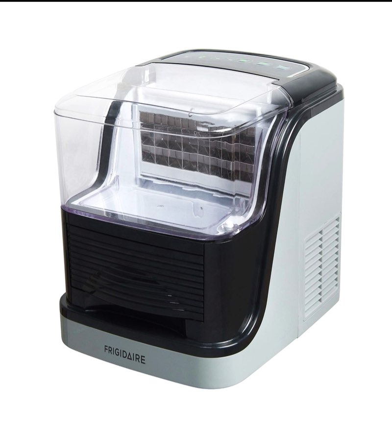 Frigidaire EFIC229-VCM FRIGIDAIRE-33LBS per Day Square Clear Cube Compact ICE Maker-Viewing Window-Silver, Standard