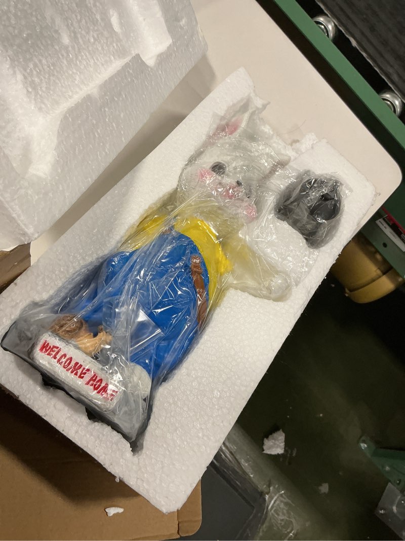 Condition photo showing New/Like New for Solar Garden Statues Outdoor Decor Waterproof Rabbit Figurines Solar Lights Decorations for Patio Yard Lawn Ornaments Gifts Birthday Housewarmin (Blue)