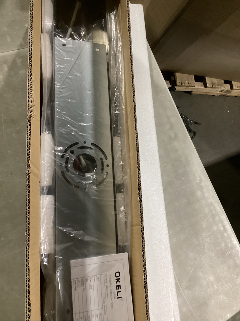 Condition photo showing New/Like New for okeli 5 lights bathroom vanity light fixtures brushed nickel led dimmable vanity light over mirror modern wall mounted lighting fixture, 350° rotatable lamp head 36w cold white 6000k etl listed