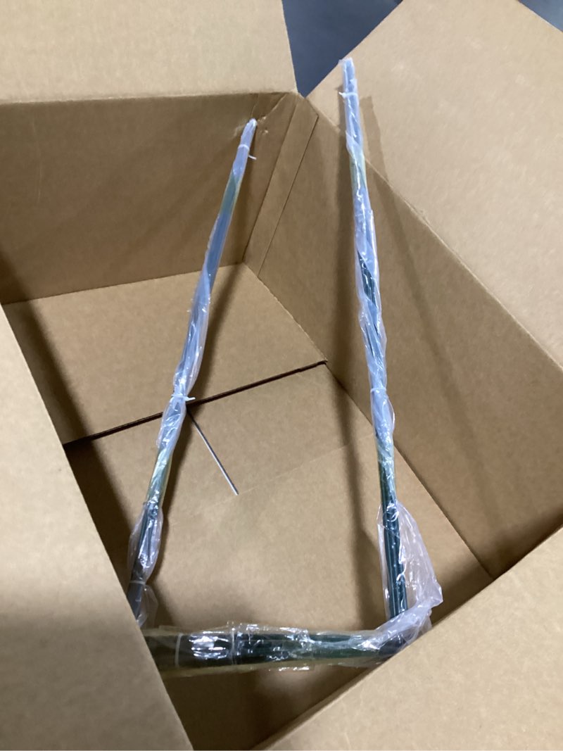 Condition photo showing New/Like New for leobro plant support, 8 pcs peony cages and supports, metal plant stakes, plant supports for indoor plants, outdoor plants, monstera hydrangea support cage, 10" w x 24" h 2 10"w x 24"h