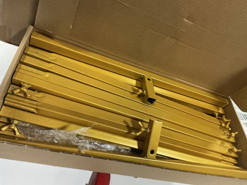 Condition photo showing Good Condition for Fomcet Metal Arch Backdrop Stand Set of 2 Gold Wedding Arch Stand 7.2FT & 6FT Arched Backdrop Frame for Birthday Party Baby Shower Graduation Ceremony Decoration 7.2FT, 6FT Gold