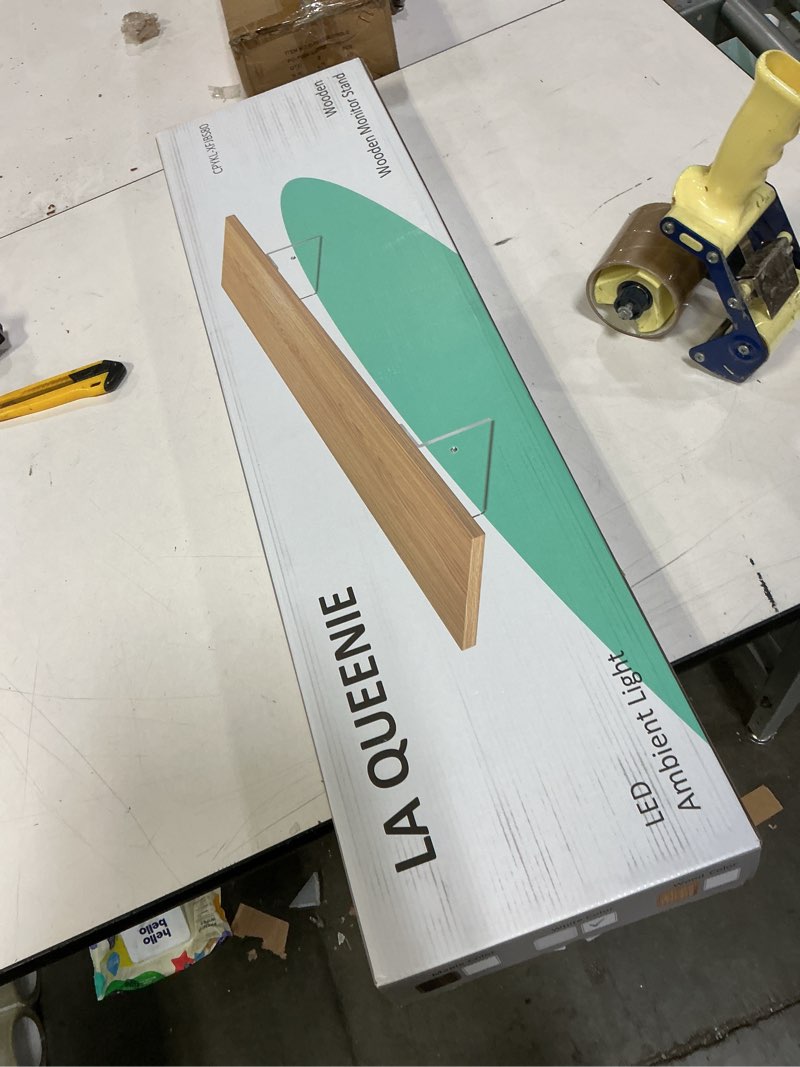 Condition photo showing New/Like New for Monitor Stand Riser,Wood & Acrylic Computer Monitor Stand with LED Light,Desk Accessories Desktop Organizer Stand for Computer,Laptop,Printer,PC & TV Screen Riser