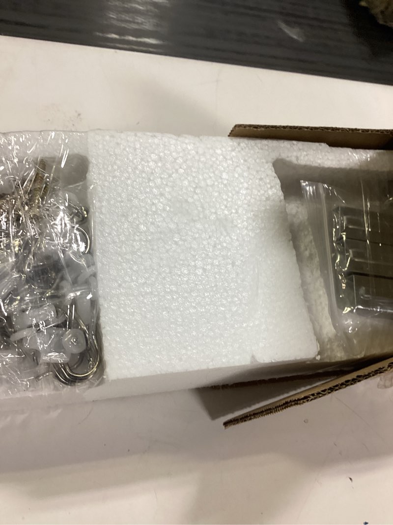 Condition photo showing Good Condition for Ceiling Curtain Track, Curtain Track with Roller Hooks, 9ft - 12ft Ceiling Mounted Rail Set for Room Divider, Black 9ft - 12ft Black