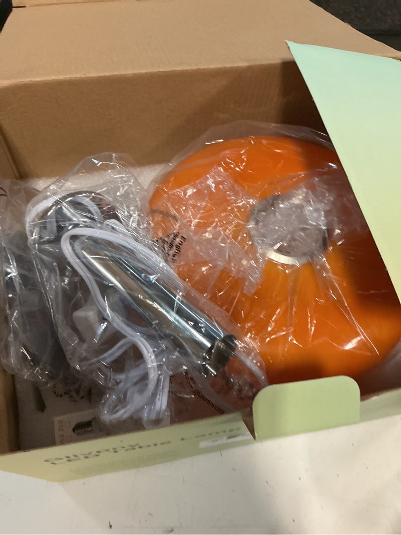 Condition photo showing New/Like New for mushroom lamp table lamp for night stands,mid century modern desk lamps for bedroom, vintage dimmable bedside small lamps, cute cool home room aesthetic decor for living room (orange)