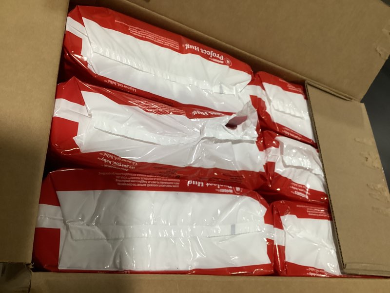 Condition photo showing New/Like New for huggies size 3 diapers, little movers baby diapers, size 3 (16-28 lbs), 168 count (6 packs of 28), packaging may vary