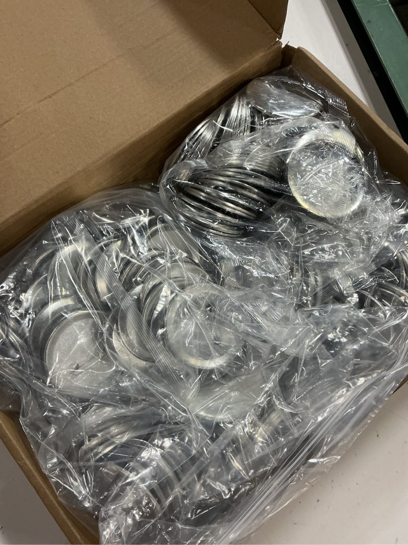 Condition photo showing New/Like New for 200 sets 58mm/2.25" button maker supplies, complete diy supplies for custom buttons & badges, metal covers, metal backs& clear film for button maker machine, pin maker, badge button press
