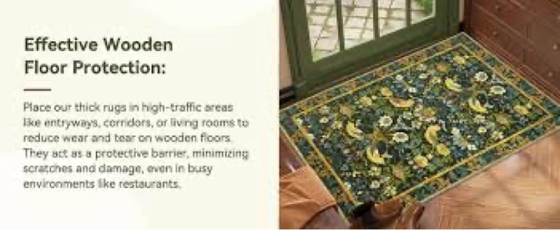 Topllen washable area rug dark green 8 x 10ft