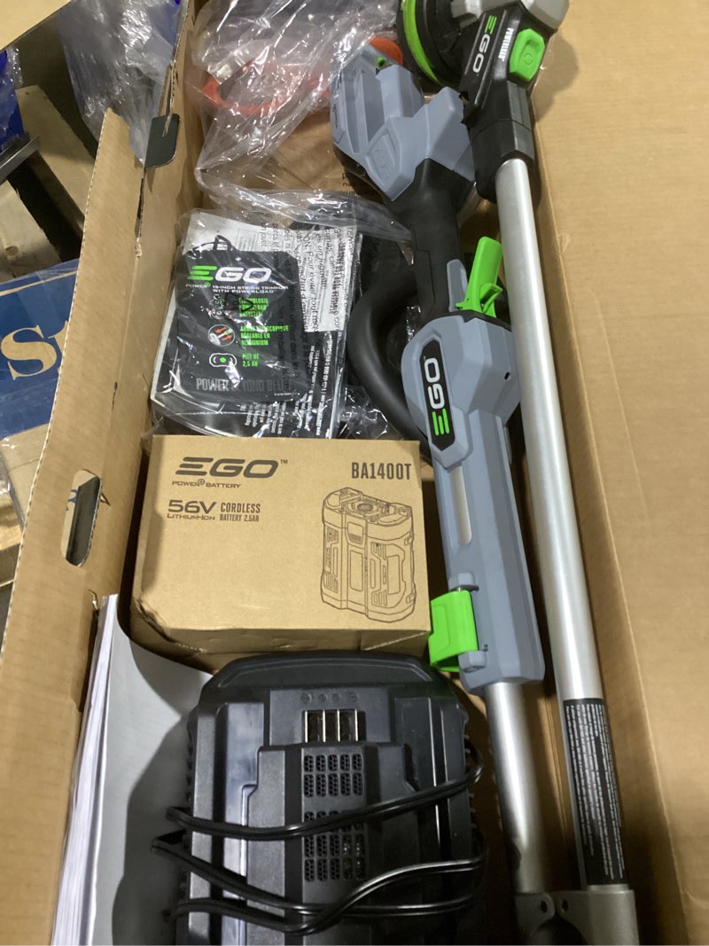 ego powerload 56-volt 15-in telescopic shaft battery string trimmer 2.5 ah (battery included) (charger included)