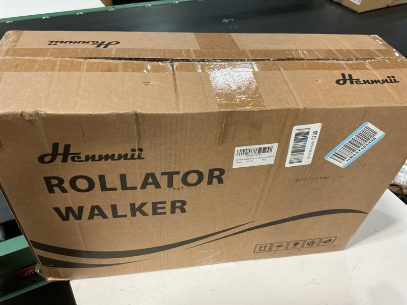 Condition photo showing New/Like New for Rollator Walker for Seniors, Lightweight Foldable All Terrain Rolling Walker with seat, Aluminum Walkers with 8 inch Rubber Wheels, Handles and Backrest for Seniors and Adult Red