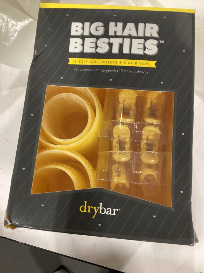 Condition photo showing New/Like New for drybar big hair besties kit, 16 self-grip rollers & 6 hair clips