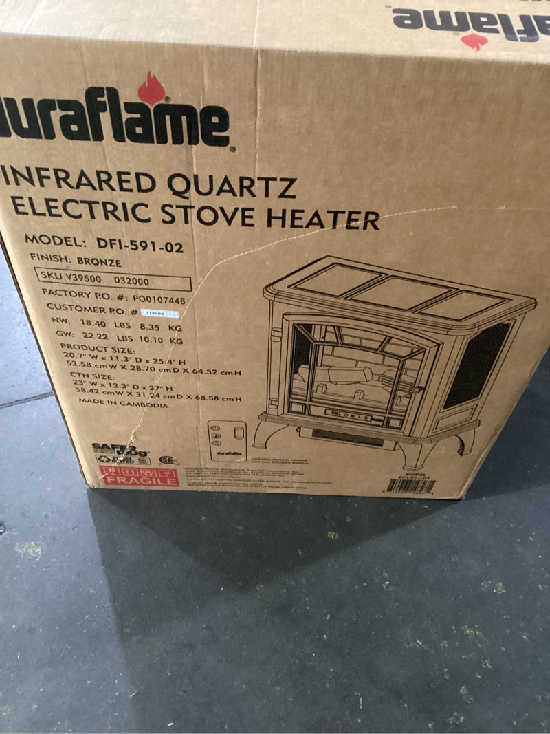 Condition photo showing New/Like New for duraflame Infrared Quartz Electric Stove Heater - DFI-591-02 - Bronze