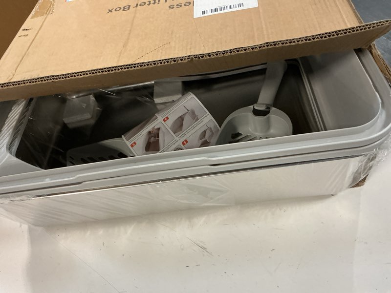 Condition photo showing Good Condition for 2 pack stainless steel litter box | xl enclosed cat litter boxes with lid for big cats and multi-cats | high sided, anti-urine leakage | non-stick bottom?silver gray? silver gray x-large