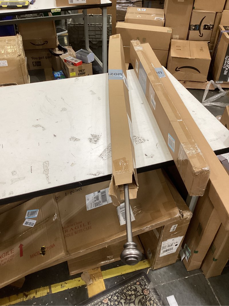 Condition photo showing Good Condition for h.versailtex window curtain rods for windows 48 to 84 inches adjustable decorative 3/4 inch diameter single window curtain rod set with classic finials, pewter 48"-84" pewter