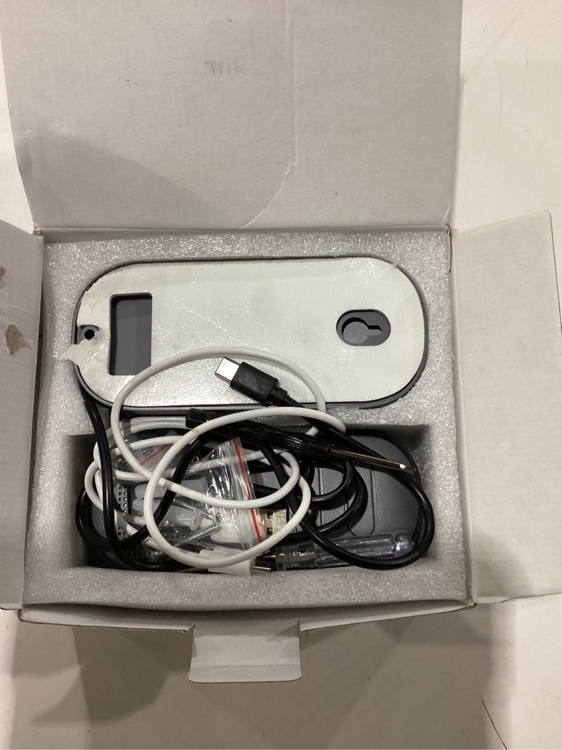 Condition photo showing As Is for not tested iteam has been used hands free wireless intercom doorbell for home classroom, wuloo two-way communicator doorbell chime with 1/2 mile distance 4 volume levels 10 chimes battery-operated with mute mode?1&1, gray)