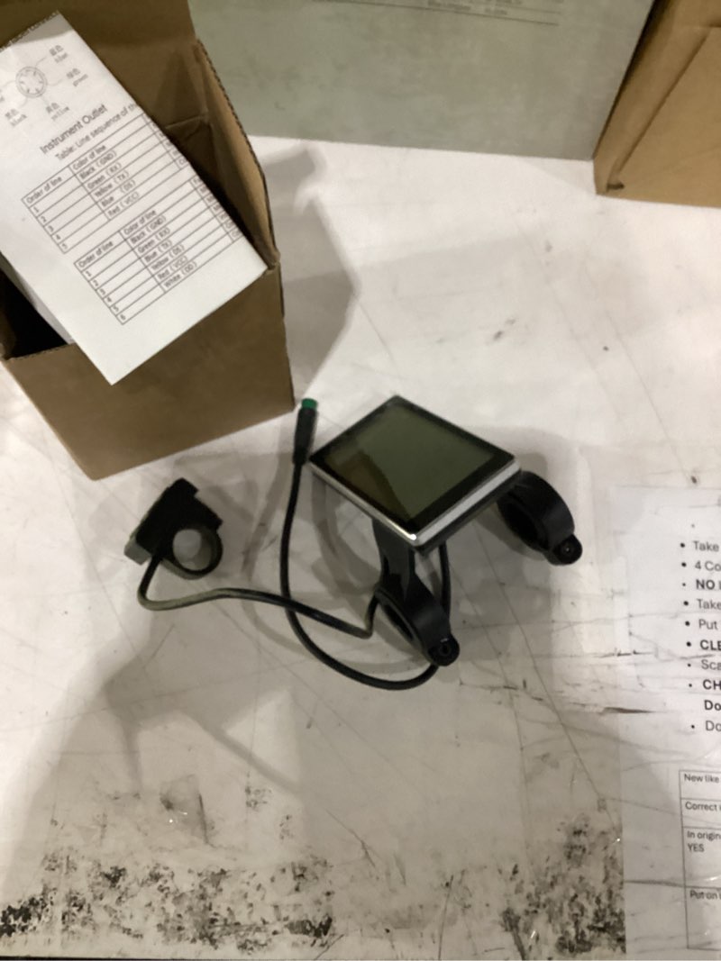 Condition photo showing As Is for bike display lcd 5 pin m5 control panel bike screen 24v 36v 48v 60v universal scooters electric meter panel bikes 22.2 31.8mm handlebars display to enrich cycling journey (no. 2 protocol)