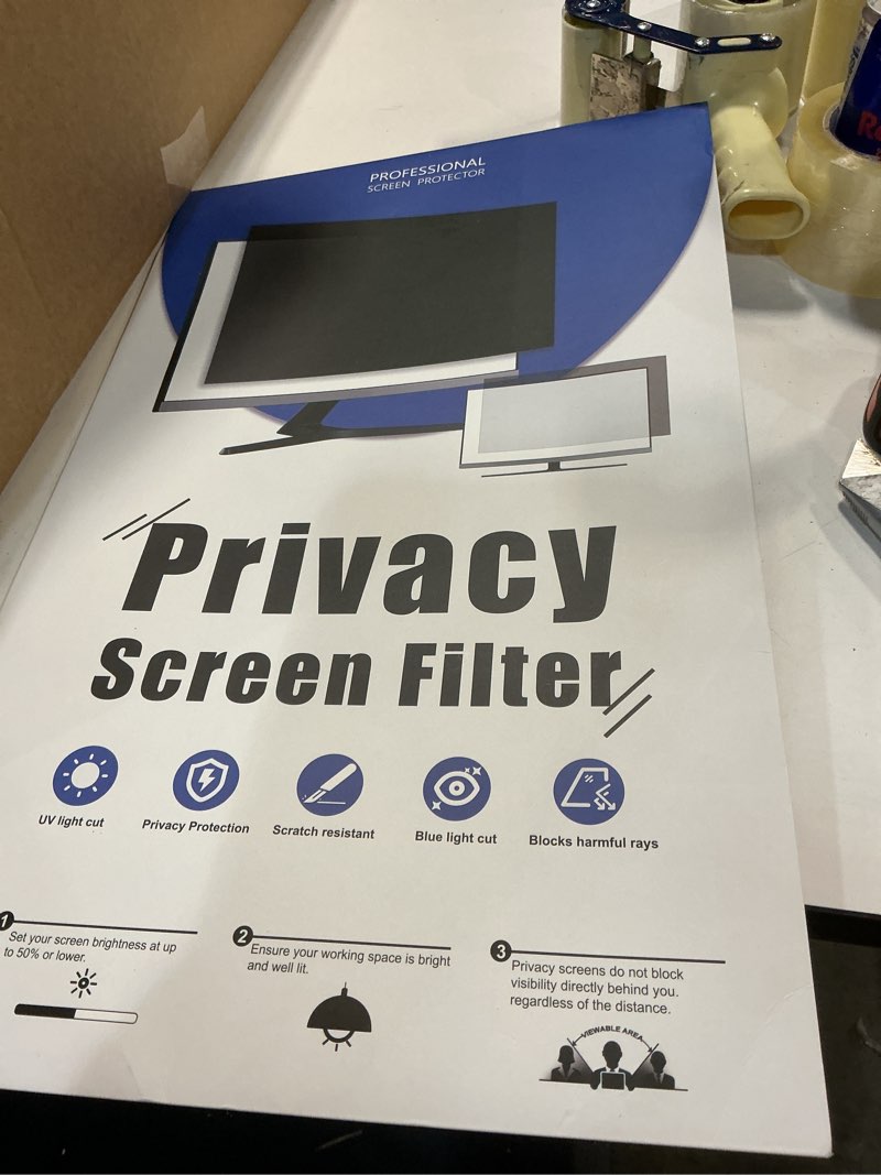 Condition photo showing New/Like New for [2-Pack] 23.8 Inch Privacy Screen for Computer Monitor 16:9 Aspect Ratio, Eye Protection Anti Blue Light Glare Shield, 23.8inch Removable Black Blackout Anti Spy Desktop Security Private Filter 23.8''(16:9)
