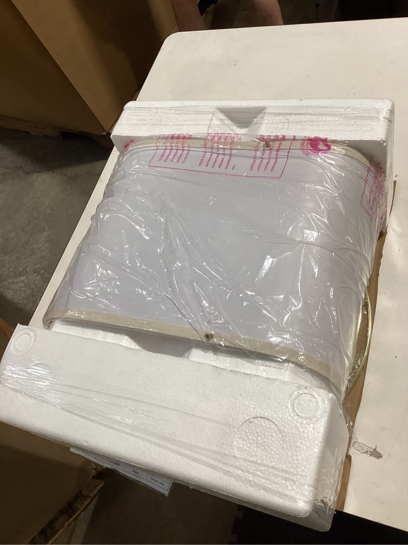 Condition photo showing Good Condition for usumkky 25.75" off-white ceramic table lamp set of 2, mid century modern bedside nightstand lamps for bedroom living room, linen shade & gold metal base, rotary switch e26 (bulbs excluded) 25.75" fluted column-2 pack