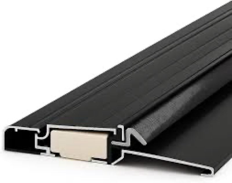 Blulu 36" Aluminum Exterior Door Threshold 5 5/8" Outdoor Swing Threshold Heavy Duty Adjustable Aluminum Door Sill Pan for Weatherproof & Easy Install for Residential/Commercial Use, Black