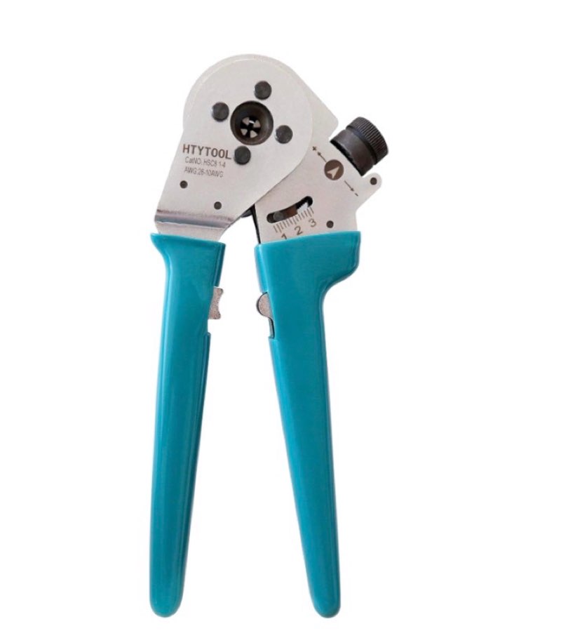 closed barrel crimper solid contacts crimping tool wire work with deutsch dt series, 4 way 8 indent 