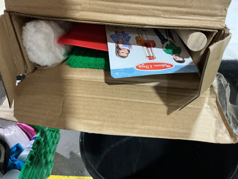 Condition photo showing As Is for Melissa & Doug Dust Sweep Mop 6-Piece Pretend Play Set, Toddler Toy Cleaning, Pretend Play Home Cleaning, Kids Broom and Mop Set for Ages 3+ Dust! Sweep! Mop!