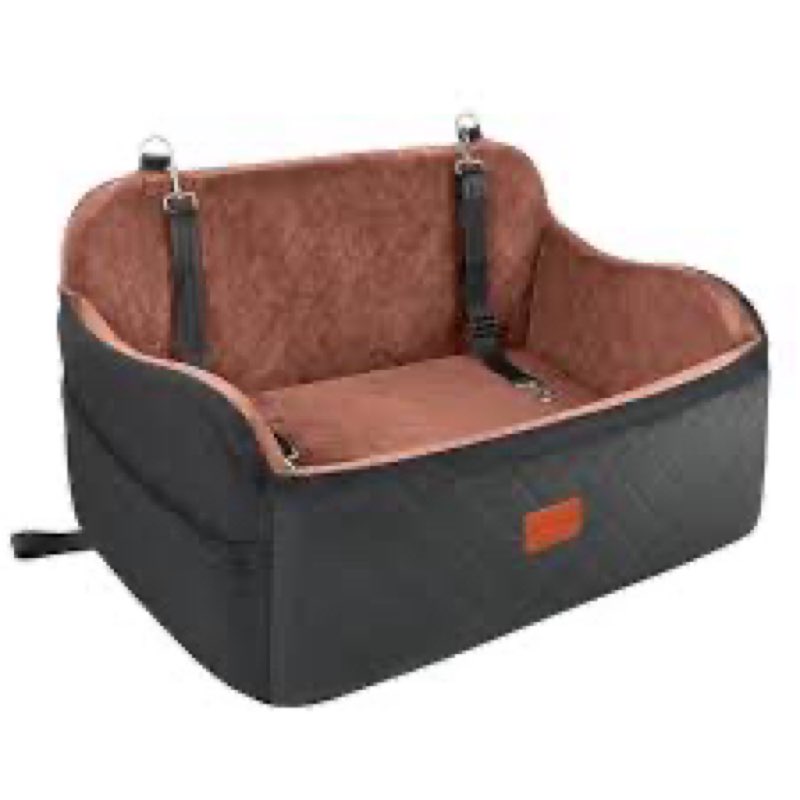lealchum dog car seat for large size dog,soft fabric car dog bed filling memory foam,2 clip-on safet