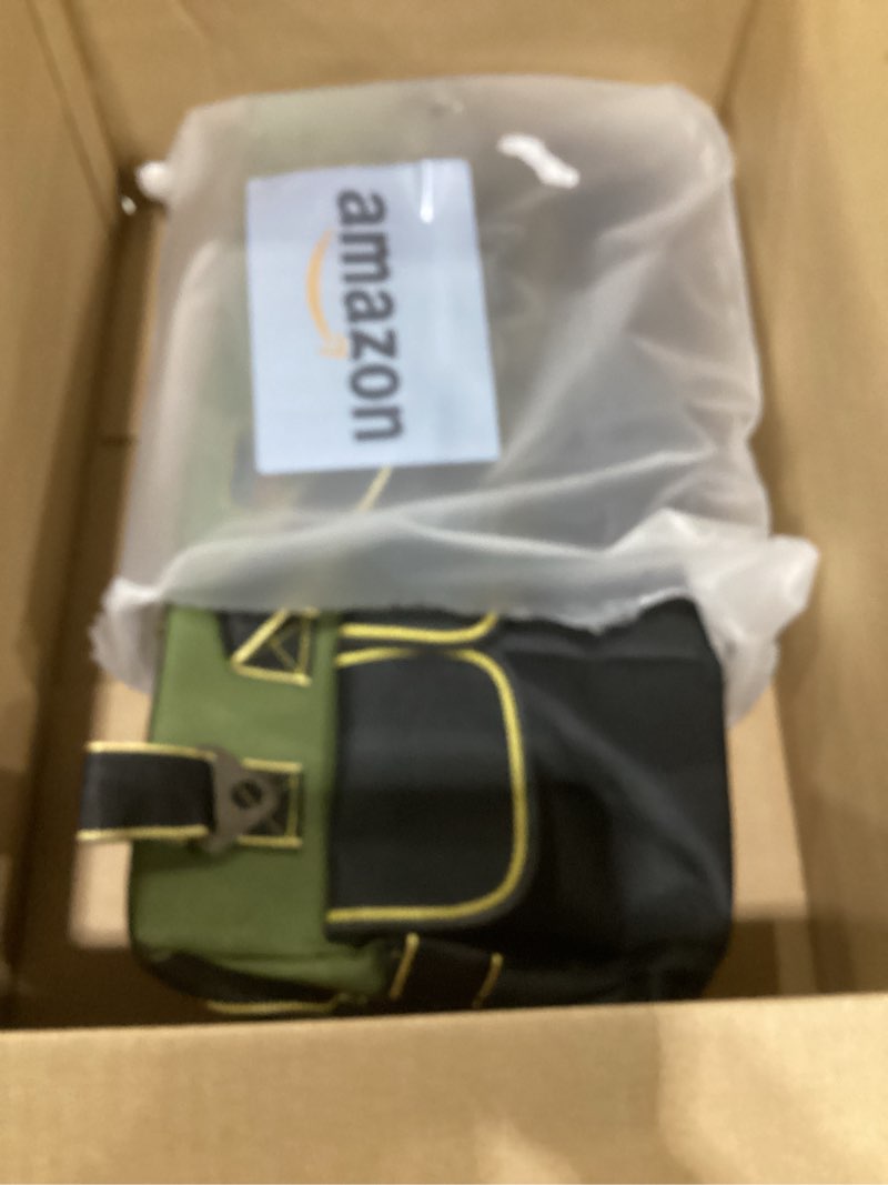Condition photo showing Good Condition for tool bag, ounic 20 inch large tool bag heavy duty with waterproof molded base, wide mouth tool tote bag tool box organizer with adjustable shoulder strap for him men husband mechanic engineer(green) 20inch green