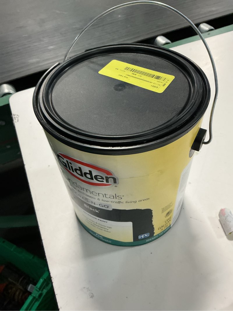 Condition photo showing As Is for glidden fundamentals interior mate black  gran-n-go,1 gallon