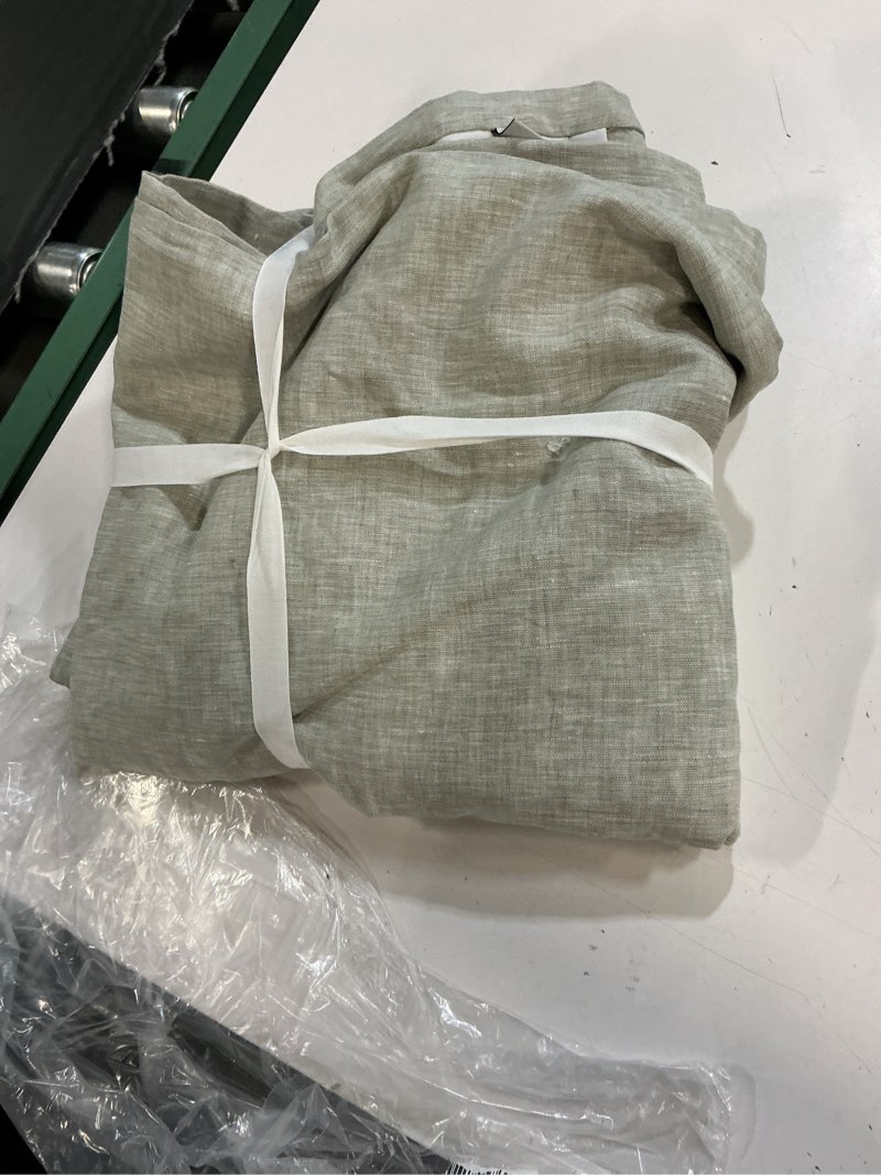 Condition photo showing Good Condition for quince european linen room darkening curtain - single panel size 48x84 color cloud