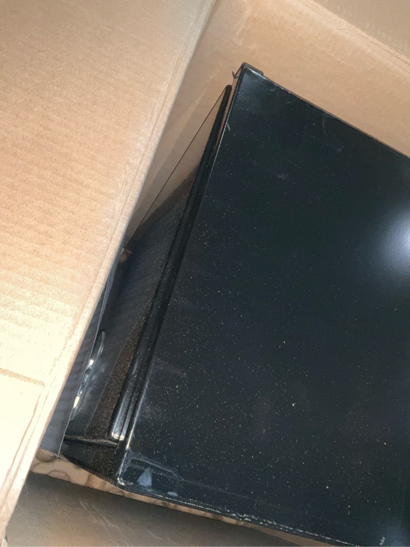 Condition photo showing As Is for buyers products 1702303 black steel underbody truck tool box – 18 x 18 x 30 inch heavy-duty job box, weather-resistant truck bed storage, locking t-latch, made in usa