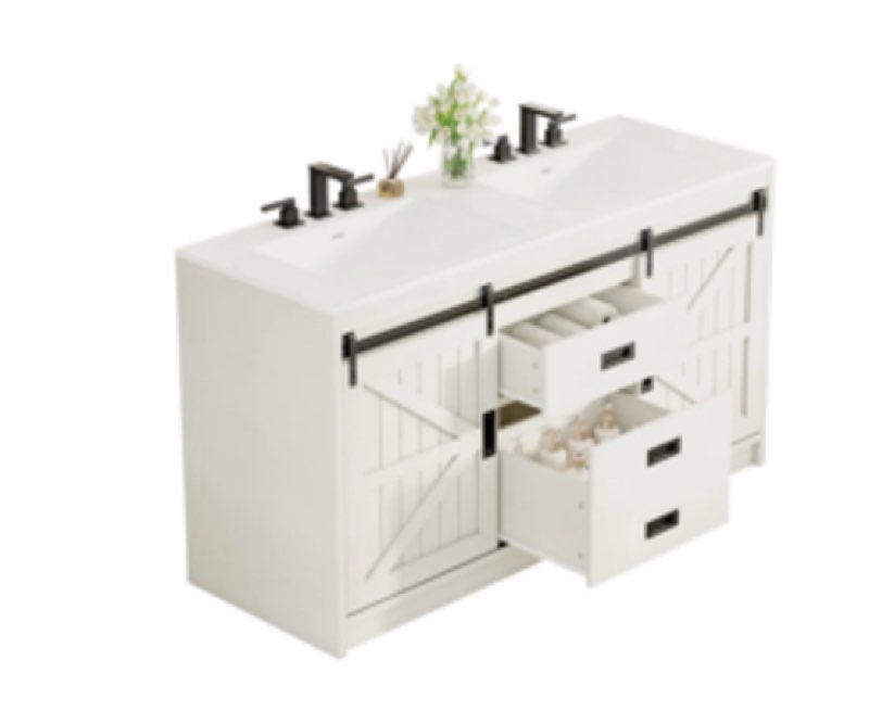 (Incomplete sink only) Chimira 60\" Double Sink Bathroom Vanity With Sink Combo Set,basin
