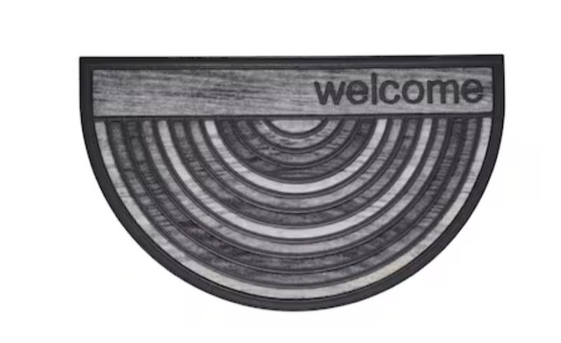 callowaymills 18-in x 30-in gray non-slip grip indoor or outdoor door mat