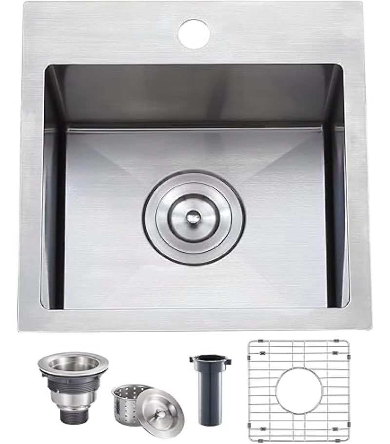 beleeb 13 x 15 undermount bar sink workstation, 18 gauge stainless steel bar small sink - 9 inches d